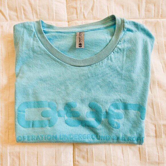 O.U.R. (Operation Underground Railroad) Womens Logo Crew Tee Cancun Blue-MEDIUM - Picture 5 of 8